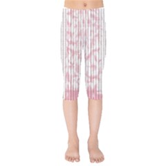 A Pink And White Striped Background Kids  Capri Leggings  by catchydesignhill