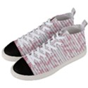 A Pink And White Striped Background Men s Mid-Top Canvas Sneakers View2