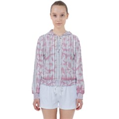 A Pink And White Striped Background Women s Tie Up Sweat