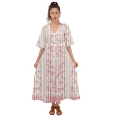 A Pink And White Striped Background Kimono Sleeve Boho Dress by catchydesignhill