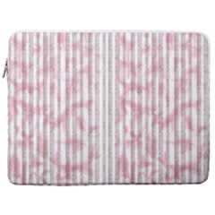 A Pink And White Striped Background 17  Vertical Laptop Sleeve Case With Pocket