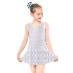 A White Background With A Brown Pattern On It Kids  Skater Dress Swimsuit by catchydesignhill