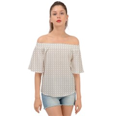 A White Background With A Brown Pattern On It Off Shoulder Short Sleeve Top by catchydesignhill