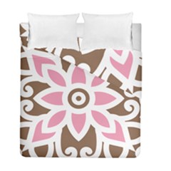 A Pink Flower On A Brown Background Duvet Cover Double Side (full/ Double Size) by catchydesignhill