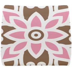 A Pink Flower On A Brown Background Seat Cushion by catchydesignhill