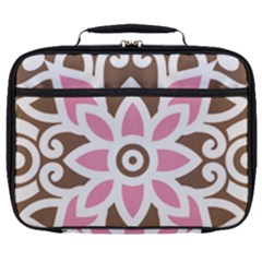 A Pink Flower On A Brown Background Full Print Lunch Bag by catchydesignhill