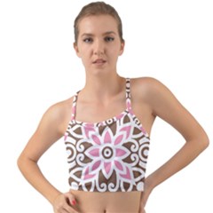 A Pink Flower On A Brown Background Mini Tank Bikini Top by catchydesignhill