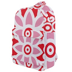 A Red And White Pattern With A Flower On It Classic Backpack by catchydesignhill