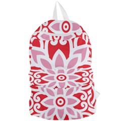 A Red And White Pattern With A Flower On It Foldable Lightweight Backpack by catchydesignhill