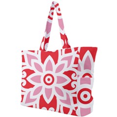 A Red And White Pattern With A Flower On It Simple Shoulder Bag by catchydesignhill