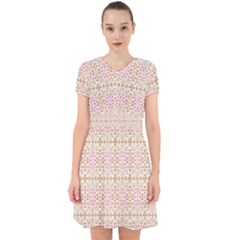 A Pink And White Flower Pattern On A Brown Background Adorable In Chiffon Dress by catchydesignhill