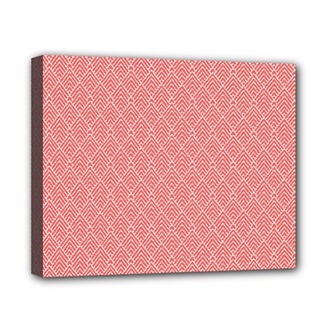 A Red And White Background With A Pattern Canvas 10  X 8  (stretched) by catchydesignhill