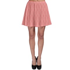 A Red And White Background With A Pattern Skater Skirt by catchydesignhill