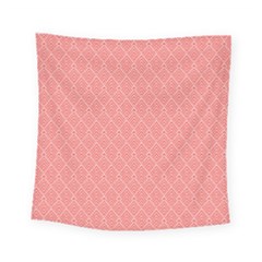 A Red And White Background With A Pattern Square Tapestry (small)