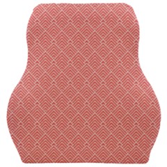 A Red And White Background With A Pattern Car Seat Velour Cushion  by catchydesignhill