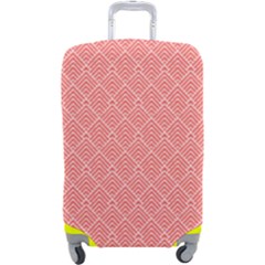 A Red And White Background With A Pattern Luggage Cover (large) by catchydesignhill