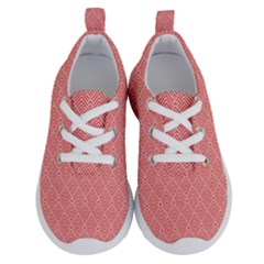 A Red And White Background With A Pattern Running Shoes by catchydesignhill