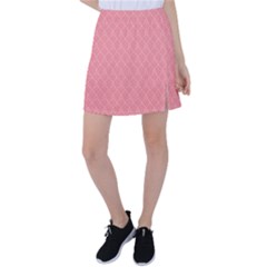 A Red And White Background With A Pattern Tennis Skirt by catchydesignhill