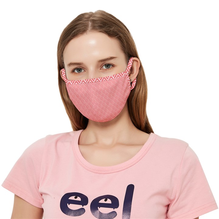 A Red And White Background With A Pattern Crease Cloth Face Mask (Adult)