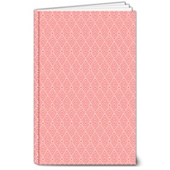 A Red And White Background With A Pattern 8  X 10  Softcover Notebook by catchydesignhill