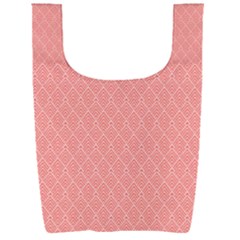 A Red And White Background With A Pattern Foldable Shopping Bag by catchydesignhill