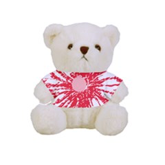 A Drawing Of A Red Flower On A White Background Full Print Cuddly Teddy Bear