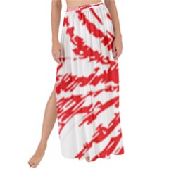 A Drawing Of A Red Flower On A White Background Maxi Chiffon Tie-up Sarong by catchydesignhill