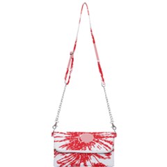 A Drawing Of A Red Flower On A White Background Mini Crossbody Handbag by catchydesignhill