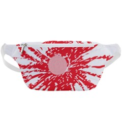 A Drawing Of A Red Flower On A White Background Waist Bag  by catchydesignhill