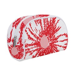 A Drawing Of A Red Flower On A White Background Make Up Case (small) by catchydesignhill