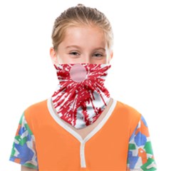 A Drawing Of A Red Flower On A White Background Face Covering Bandana (kids) by catchydesignhill