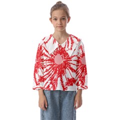 A Drawing Of A Red Flower On A White Background Kids  Sailor Shirt by catchydesignhill