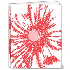 A Drawing Of A Red Flower On A White Background 8  X 10  Softcover Notebook by catchydesignhill