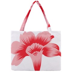 A Red Flower On A Black Background Mini Tote Bag by catchydesignhill