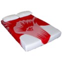 A Red Flower On A Black Background Fitted Sheet (California King Size) View2