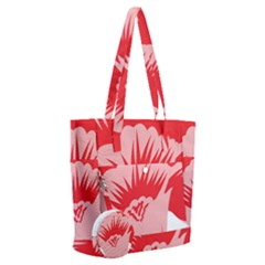 A Red Flower On A Black Background Everyday Shoulder Bag With Pouch Bag by catchydesignhill