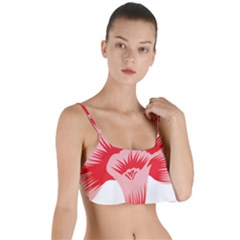 A Red Flower On A Black Background Layered Top Bikini Top  by catchydesignhill