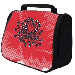 A Red Flower With A Black Center On A Black Background Full Print Travel Pouch (big) by catchydesignhill