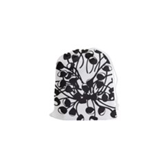 A Black And White Picture Of A Bunch Of Flowers Drawstring Pouch (xs) by catchydesignhill