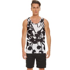 A Black And White Picture Of A Bunch Of Flowers Men s Wide Collar Tank Top by catchydesignhill