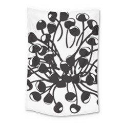 A Black And White Picture Of A Bunch Of Flowers Small Tapestry by catchydesignhill