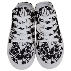 A Black And White Picture Of A Bunch Of Flowers Half Slippers by catchydesignhill