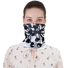 A Black And White Picture Of A Bunch Of Flowers Face Covering Bandana (adult) by catchydesignhill