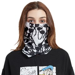 A Black And White Picture Of A Bunch Of Flowers Face Covering Bandana (two Sides) by catchydesignhill