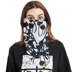 A Black And White Picture Of A Bunch Of Flowers Face Covering Bandana (triangle) by catchydesignhill