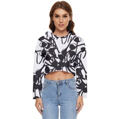 A Black And White Picture Of A Bunch Of Flowers Women s Lightweight Cropped Hoodie by catchydesignhill