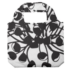 A Black And White Picture Of A Bunch Of Flowers Premium Foldable Grocery Recycle Bag by catchydesignhill