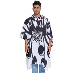 A Black And White Picture Of A Bunch Of Flowers Men s Hooded Rain Ponchos by catchydesignhill