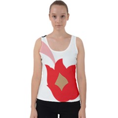 A Red Flower With A Black Background Velvet Tank Top by catchydesignhill