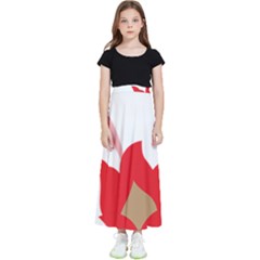 A Red Flower With A Black Background Kids  Flared Maxi Skirt by catchydesignhill